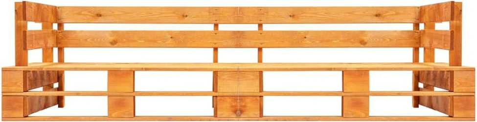 Dvivietė sodo sofa iš palečių, medaus rudos spalvos, mediena