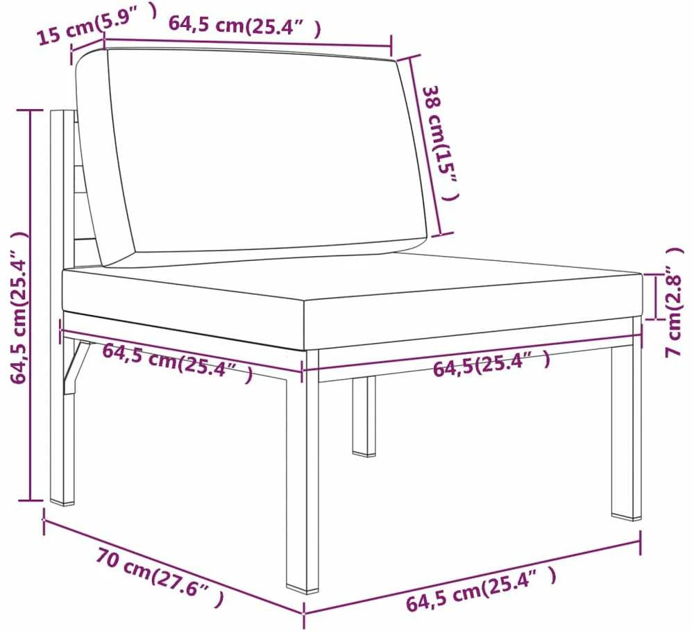 Dvivietė sodo sofa su pagalvėlėmis, antracito, aliuminis