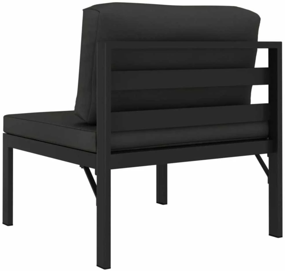 Dvivietė sodo sofa su pagalvėlėmis, antracito, aliuminis