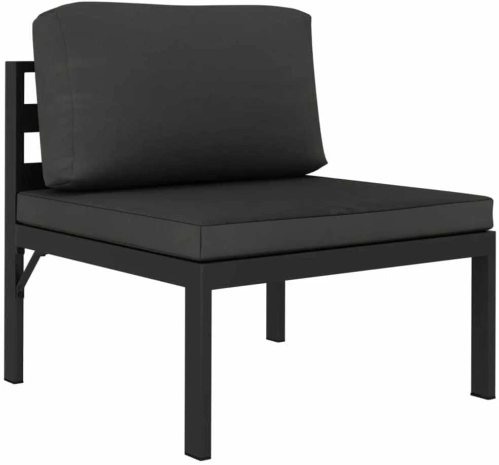 Dvivietė sodo sofa su pagalvėlėmis, antracito, aliuminis