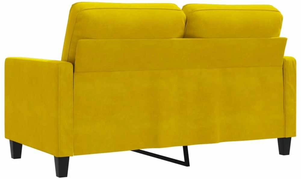 Dvivietė sofa, geltonos spalvos, 120cm, aksomas
