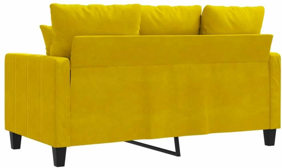 Dvivietė sofa, geltonos spalvos, 120cm, aksomas