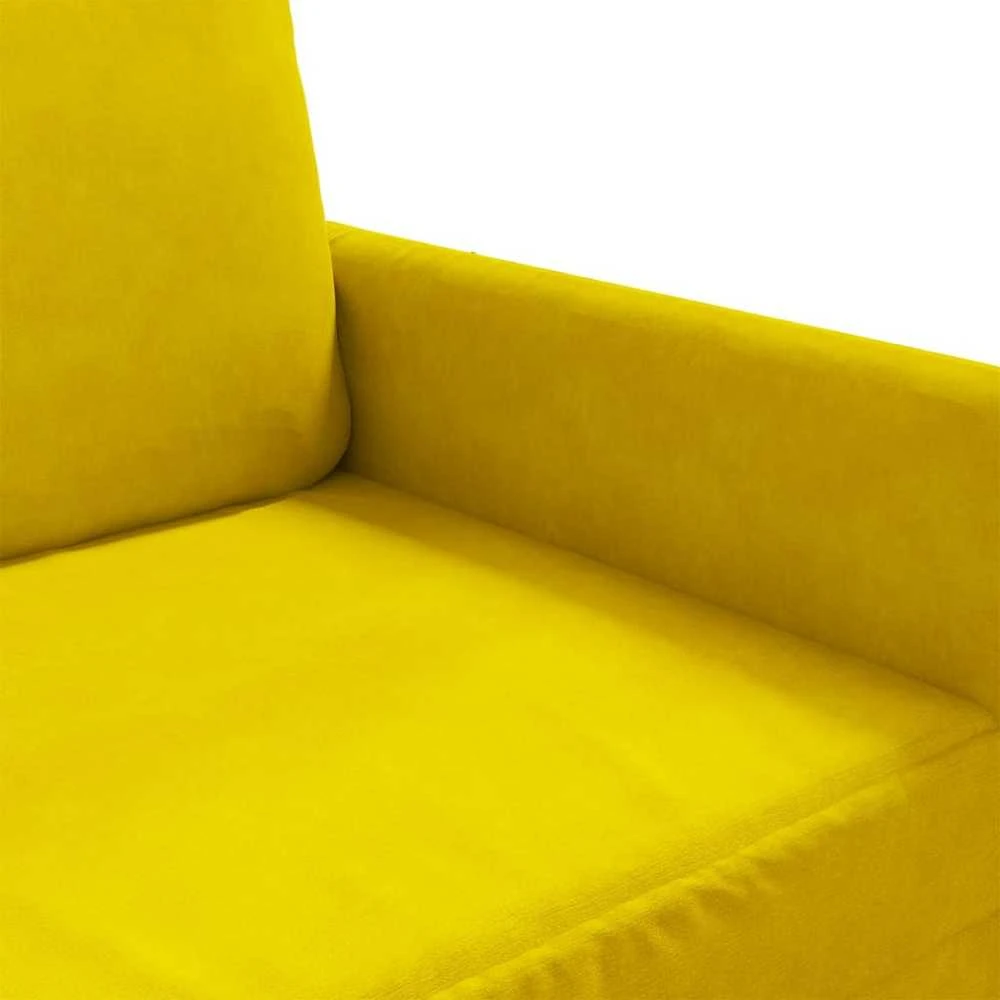 Dvivietė sofa, geltonos spalvos, 120cm, aksomas