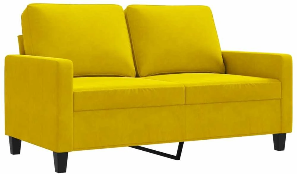 Dvivietė sofa, geltonos spalvos, 120cm, aksomas
