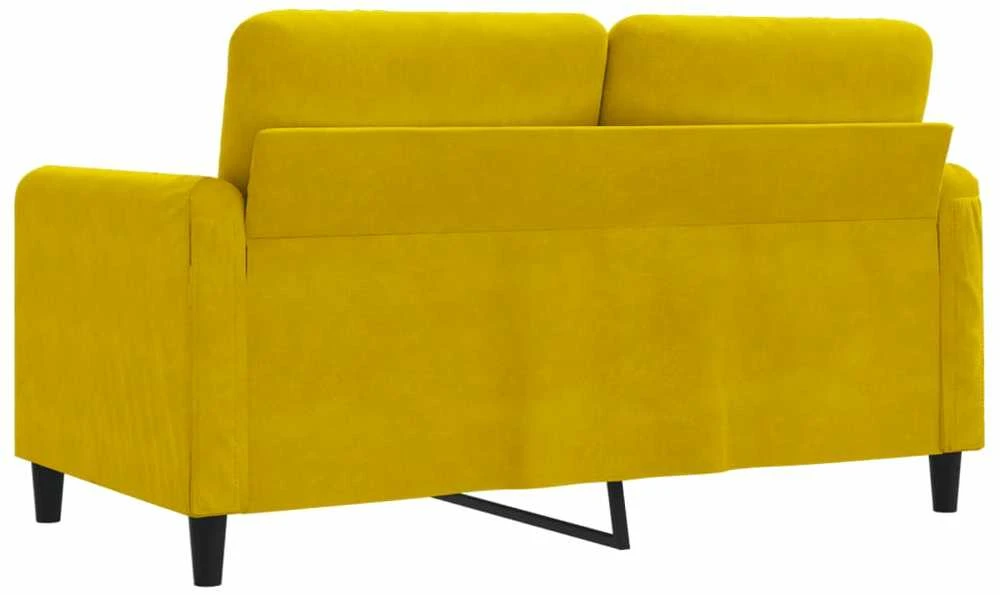 Dvivietė sofa, geltonos spalvos, 120cm, aksomas