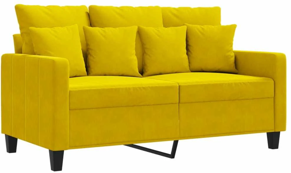 Dvivietė sofa, geltonos spalvos, 120cm, aksomas