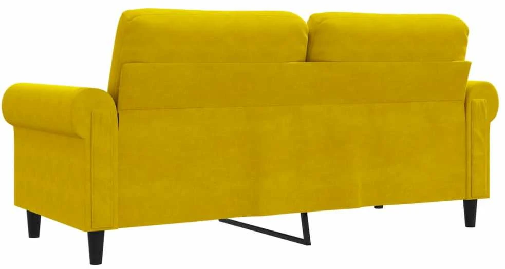 Dvivietė sofa, geltonos spalvos, 140cm, aksomas