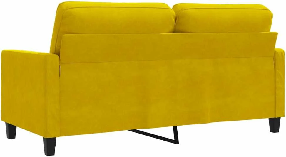 Dvivietė sofa, geltonos spalvos, 140cm, aksomas