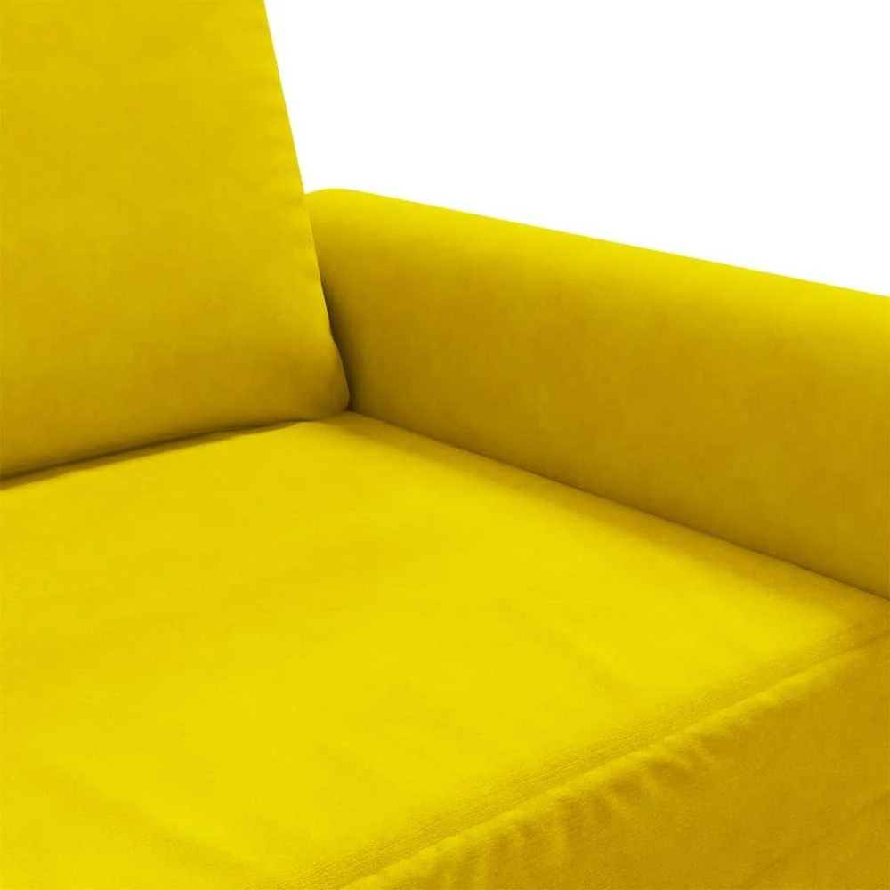 Dvivietė sofa, geltonos spalvos, 140cm, aksomas