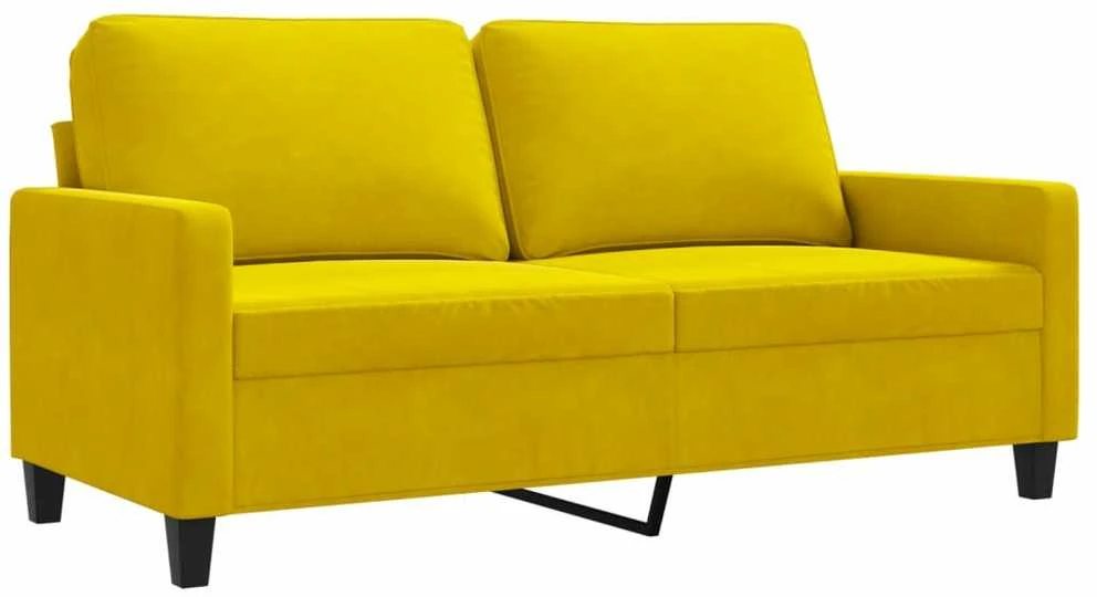 Dvivietė sofa, geltonos spalvos, 140cm, aksomas