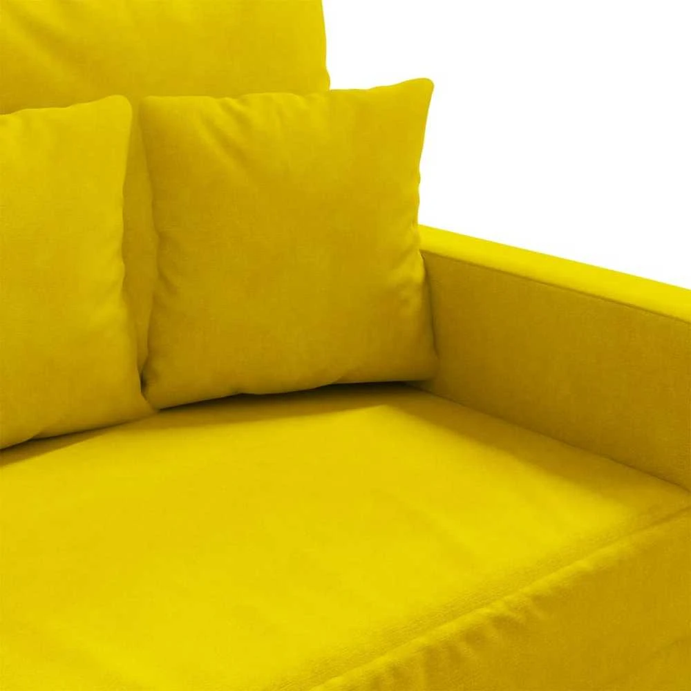 Dvivietė sofa, geltonos spalvos, 140cm, aksomas
