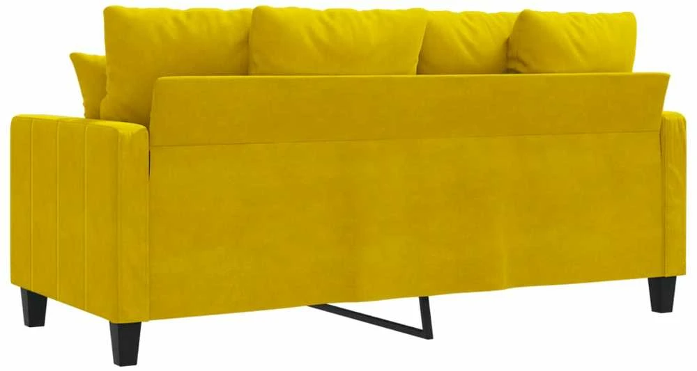 Dvivietė sofa, geltonos spalvos, 140cm, aksomas