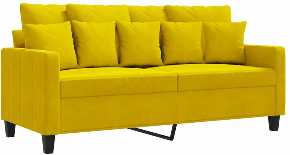 Dvivietė sofa, geltonos spalvos, 140cm, aksomas