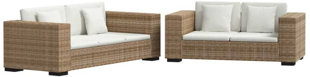 Sofa Dvivietės ir trivietės sofų komplektas, ratanas