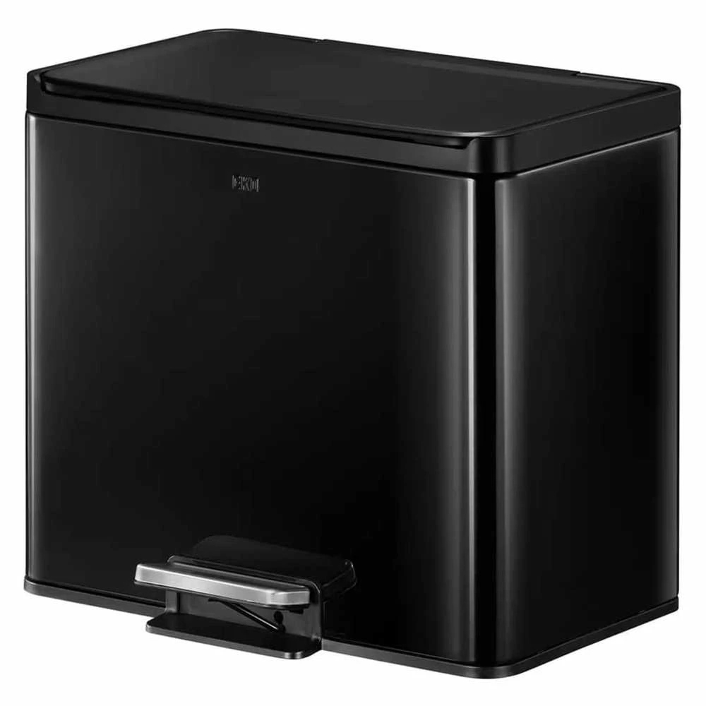 EKO Šiukšliadėžė su pedalu Essential, juodos spalvos, 20l+9l