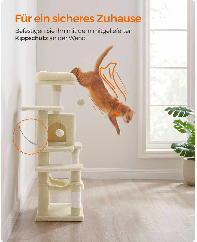 Feandrea Draskyklė 112 cm su platformomis ir hamaku smėlio spalvos