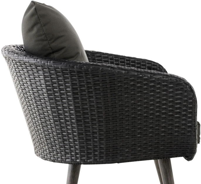 Fotelis „Ameland Flach“, antracito spalvos, 45 cm (tamsiai pilkos spalvos)
