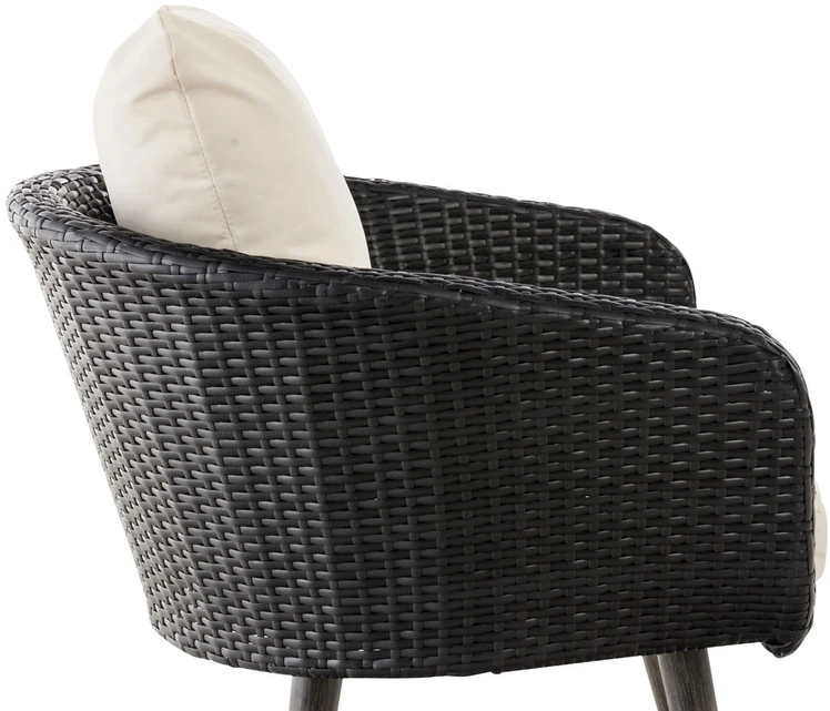 Fotelis „Ameland Flach“, kreminės baltos spalvos, 45 cm (tamsiai pilkos spalvos)