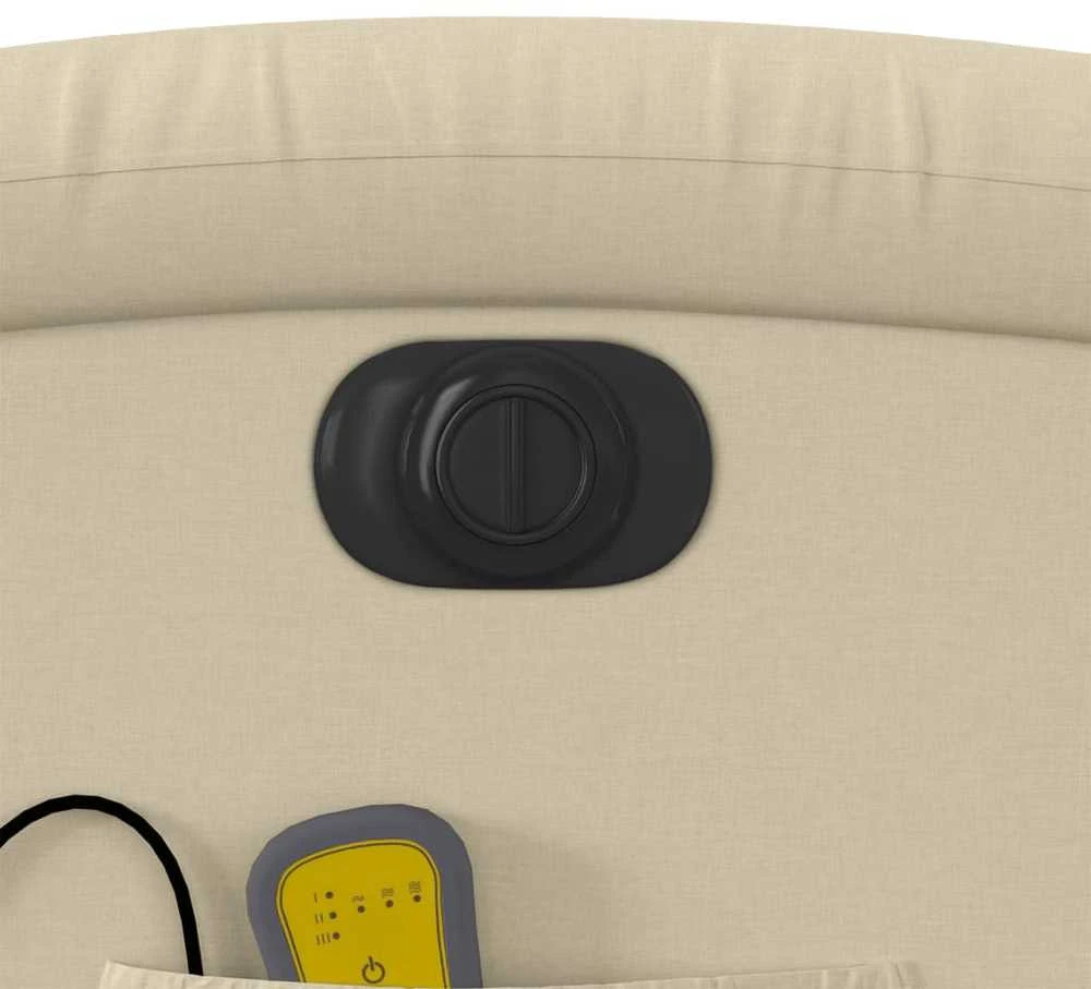 Fotelis Atsistojantis elektrinis masažinis krėslas, kreminis, audinys