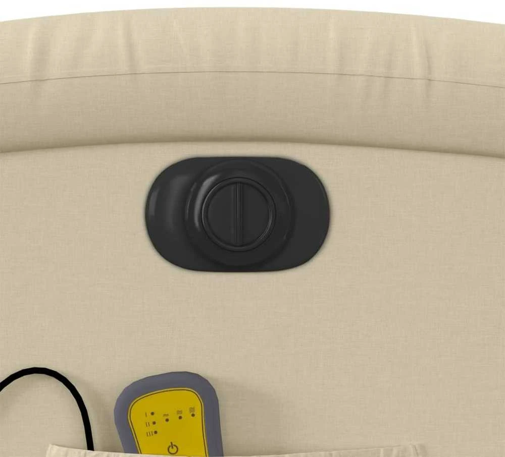 Fotelis Elektrinis atlošiamas masažinis krėslas, kreminis, audinys