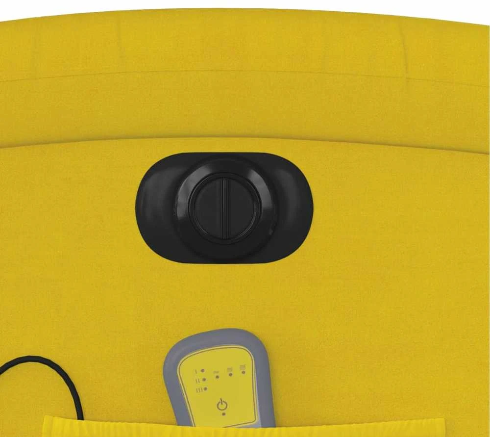 Fotelis Elektrinis atlošiamas masažinis krėslas, geltonas, aksomas