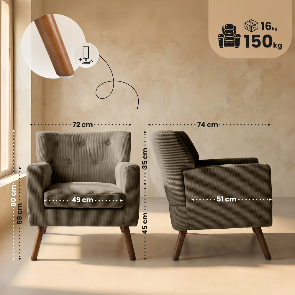 Fotelis „Kioni Cord“