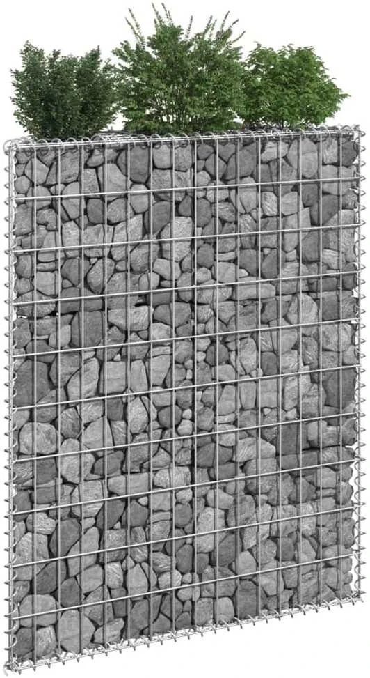 Gabiono vazonas, 80x20x100cm, galvanizuotas plienas, aukštas