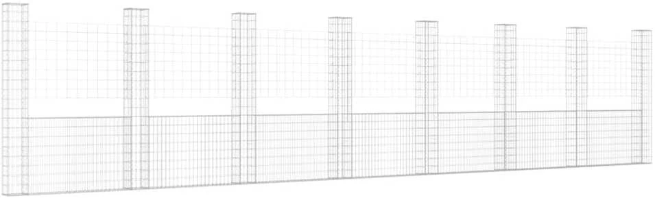 Gabionų krepšiai su 8 kolonomis, 860x20x200cm, geležis