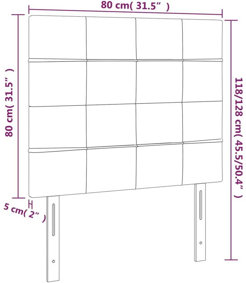 Galvūgalis, 2vnt., taupe spalvos, 80x5x78/88cm, audinys