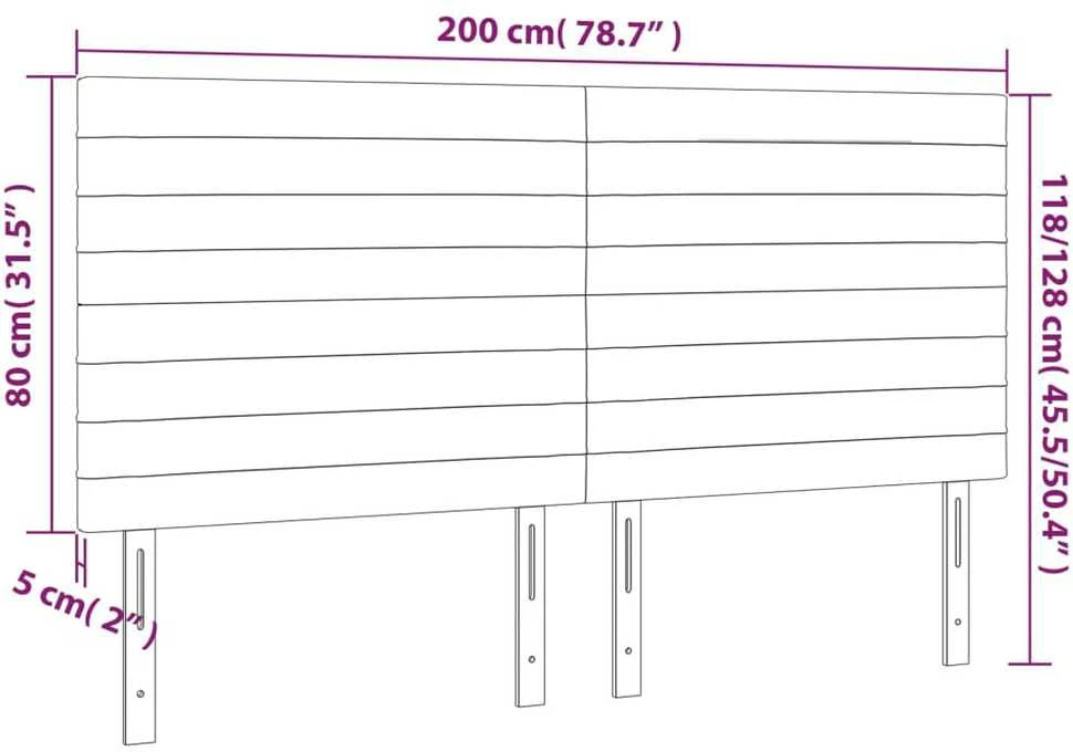 Galvūgalis, 4vnt.,tamsiai pilkos spalvos,100x5x78/88cm, aksomas