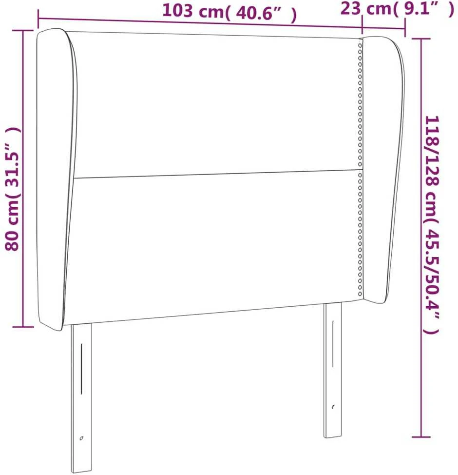 Galvūgalis su auselėmis, juodas, 103x23x118/128cm, audinys