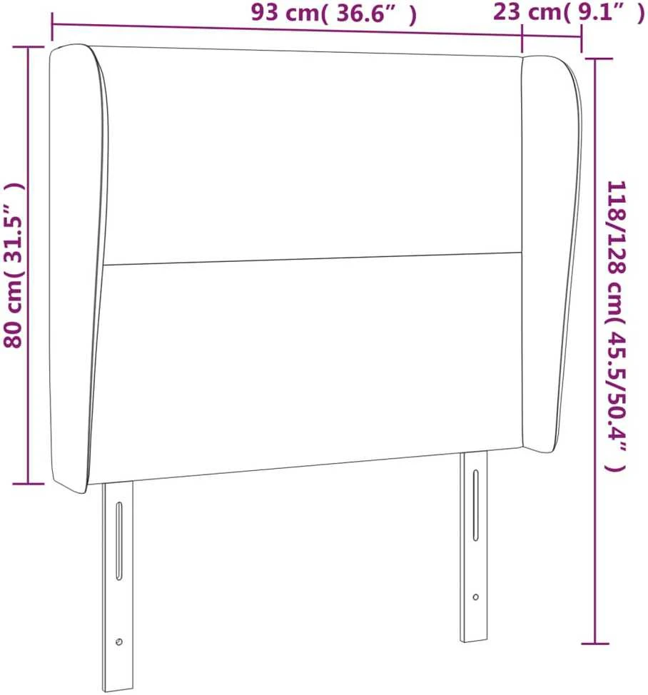 Galvūgalis su auselėmis, juodas, 93x23x118/128cm, audinys
