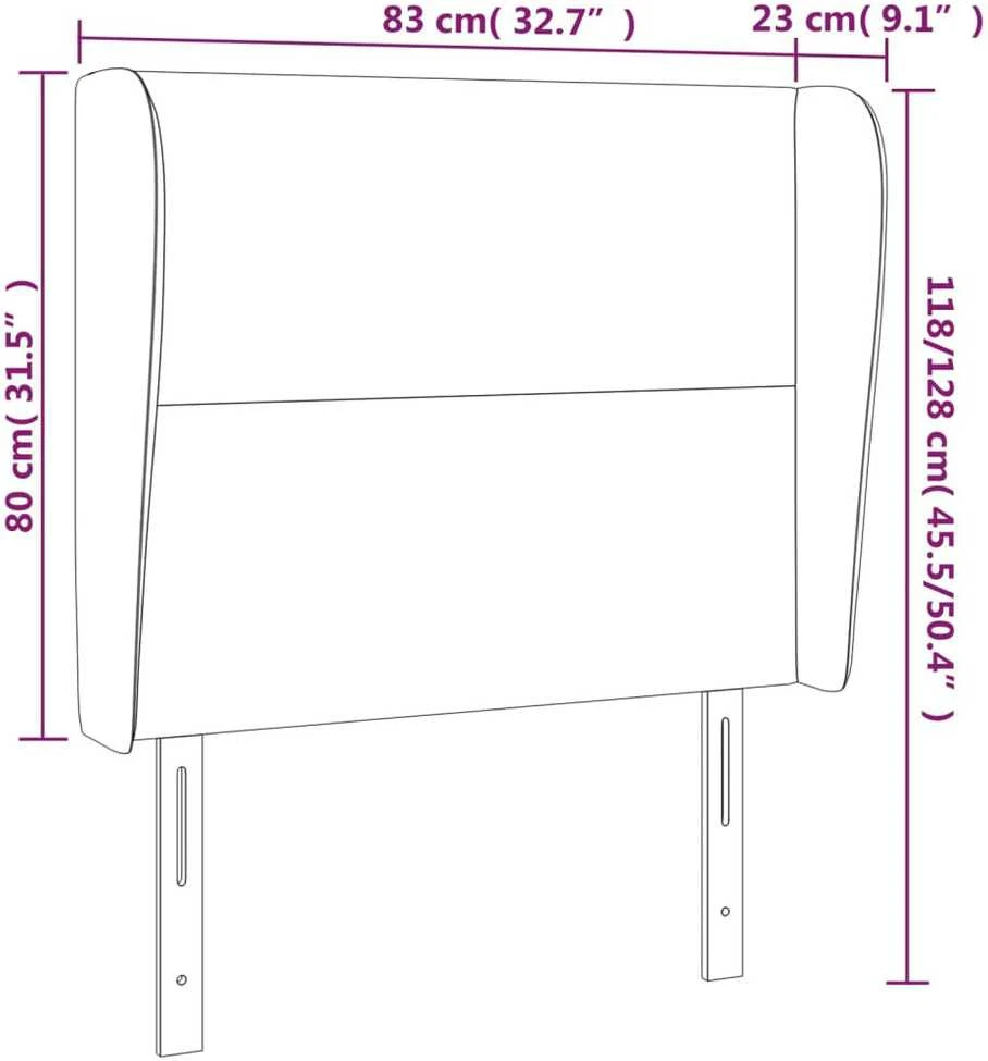Galvūgalis su auselėmis, kreminis, 83x23x118/128cm, audinys