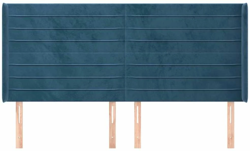 Galvūgalis su auselėmis, mėlyna, 203x16x118/128 cm, aksomas