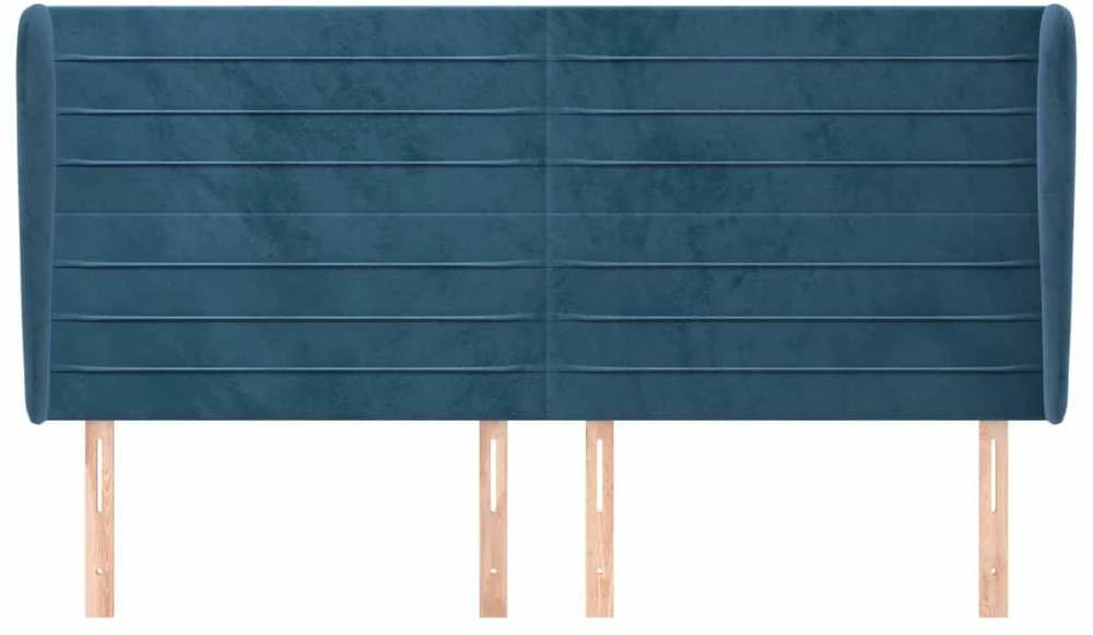 Galvūgalis su auselėmis, mėlynas, 203x23x118/128cm, aksomas