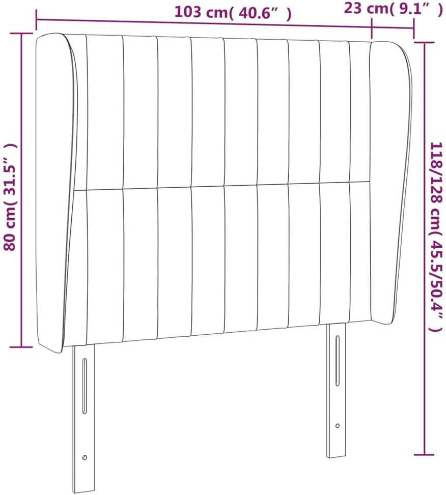 Galvūgalis su auselėmis, pilkas, 103x23x118/128cm, audinys
