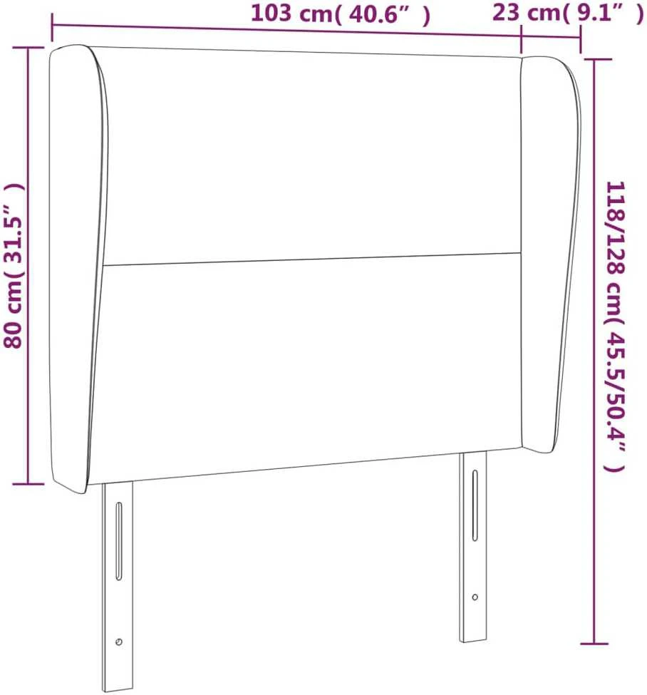 Galvūgalis su auselėmis, pilkas, 103x23x118/128cm, audinys