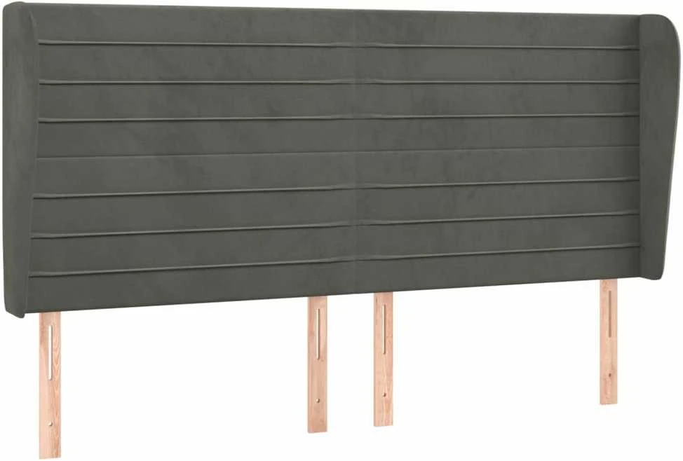 Galvūgalis su auselėmis, pilkas, 163x23x118/128cm, aksomas