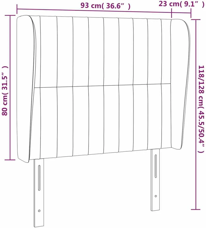 Galvūgalis su auselėmis, pilkas, 93x23x118/128cm, audinys
