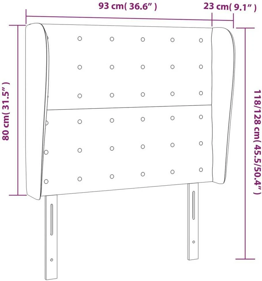 Galvūgalis su auselėmis, pilkas, 93x23x118/128cm, audinys