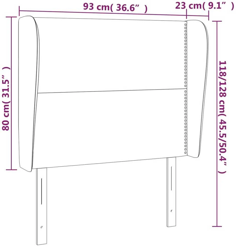 Galvūgalis su auselėmis, pilkas, 93x23x118/128cm, audinys