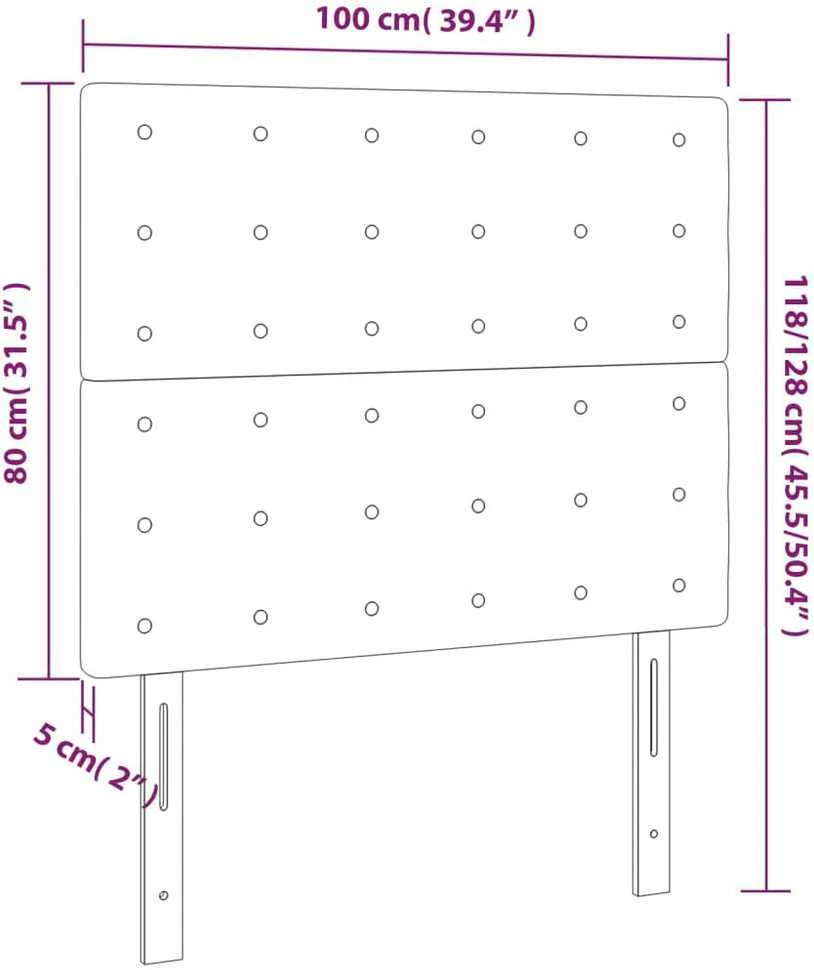 Galvūgalis su LED, baltos spalvos, 100x5x118/128 cm