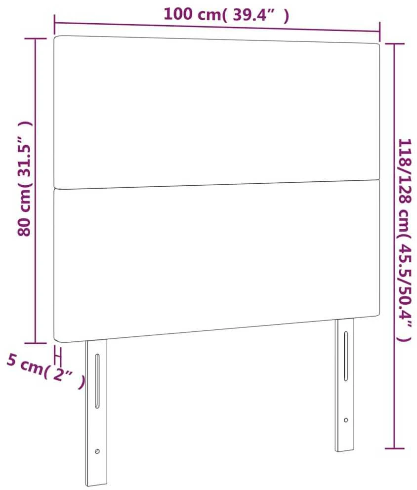 Galvūgalis su LED, baltos spalvos, 100x5x118/128 cm