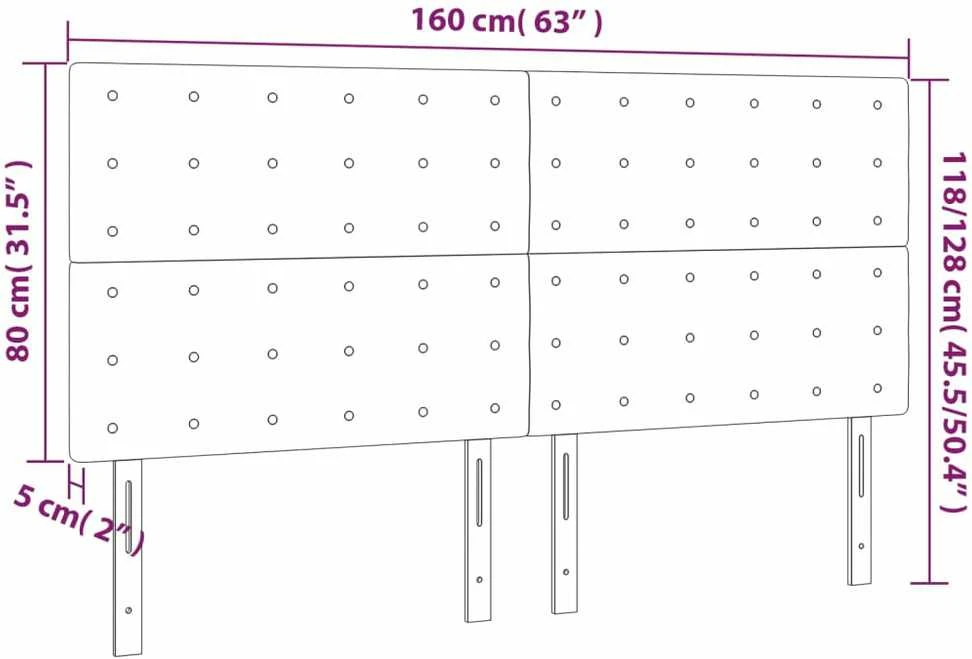 Galvūgalis su LED, baltos spalvos, 160x5x118/128 cm