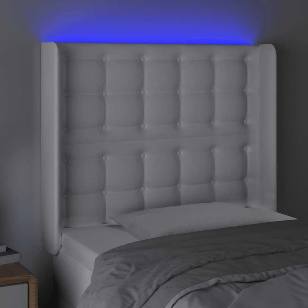 Galvūgalis su LED, baltos spalvos, 93x16x118/128 cm
