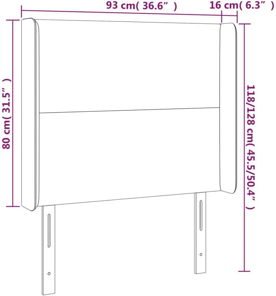 Galvūgalis su LED, baltos spalvos, 93x16x118/128 cm