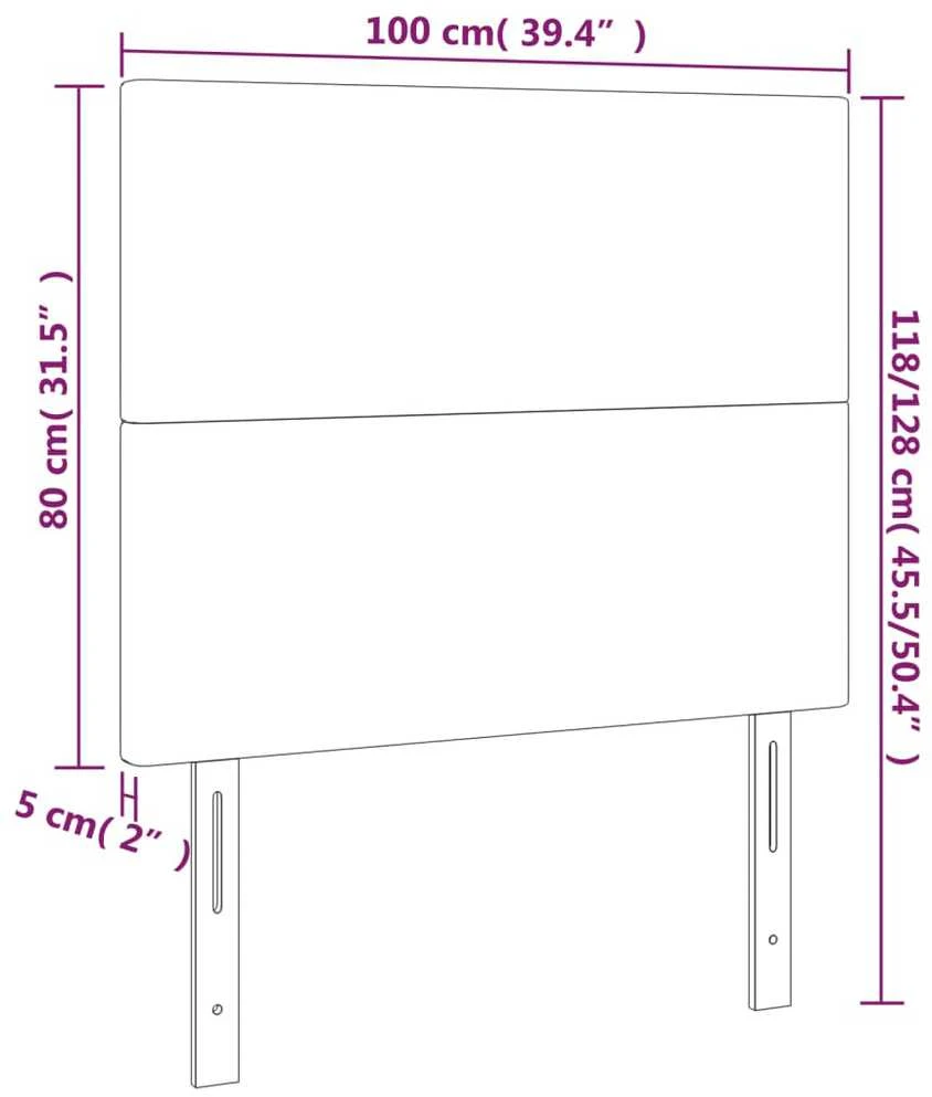 Galvūgalis su LED, juodos spalvos, 100x5x118/128cm, aksomas