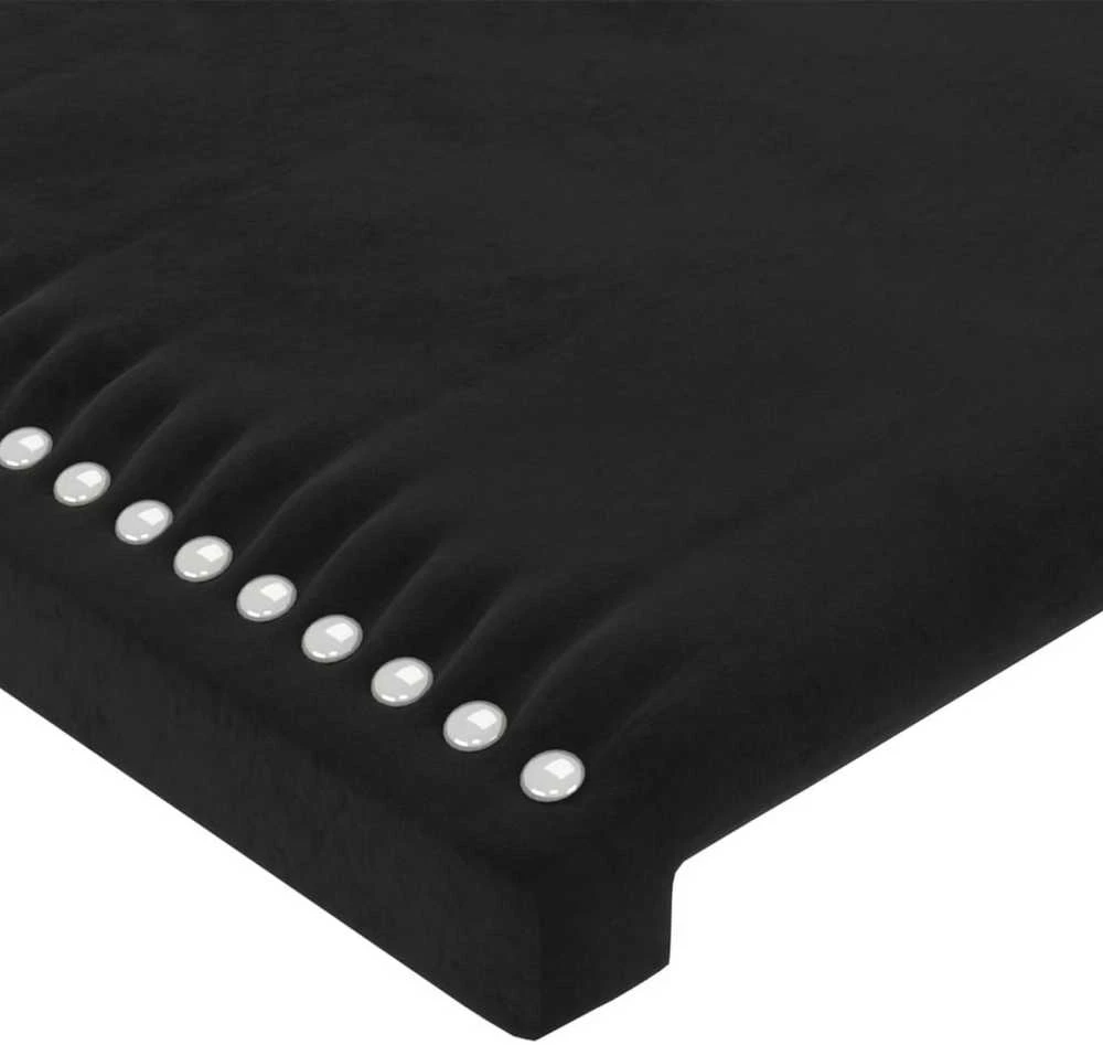 Galvūgalis su LED, juodos spalvos, 147x16x118/128cm, aksomas