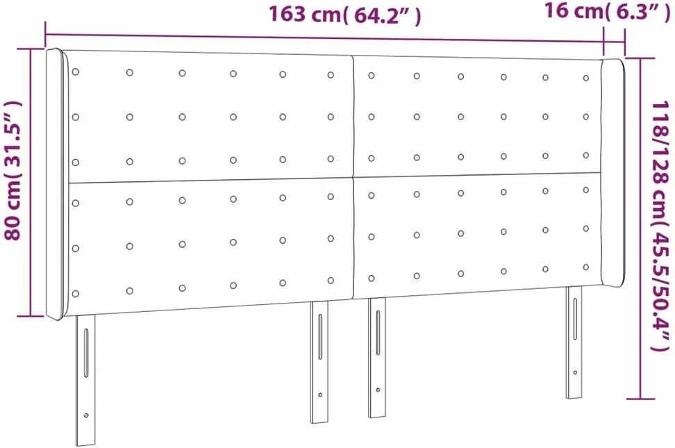 Galvūgalis su LED, juodos spalvos, 163x16x118/128 cm