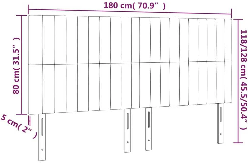 Galvūgalis su LED, juodos spalvos, 180x5x118/128cm, audinys